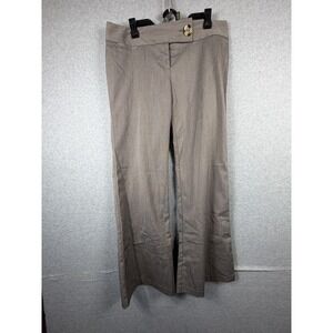 Studio Y Pants Womens‎ 11/12 Brown Herringbone Dress Twill Stretch Workwear